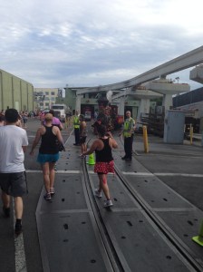 Train Roundhouse and Monorail Barn -- all 4 trains were visible but this photo really only captured one.