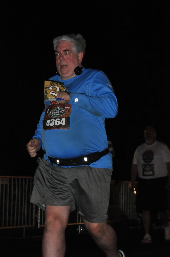 Heading for the finish with "Card 2" ready to show